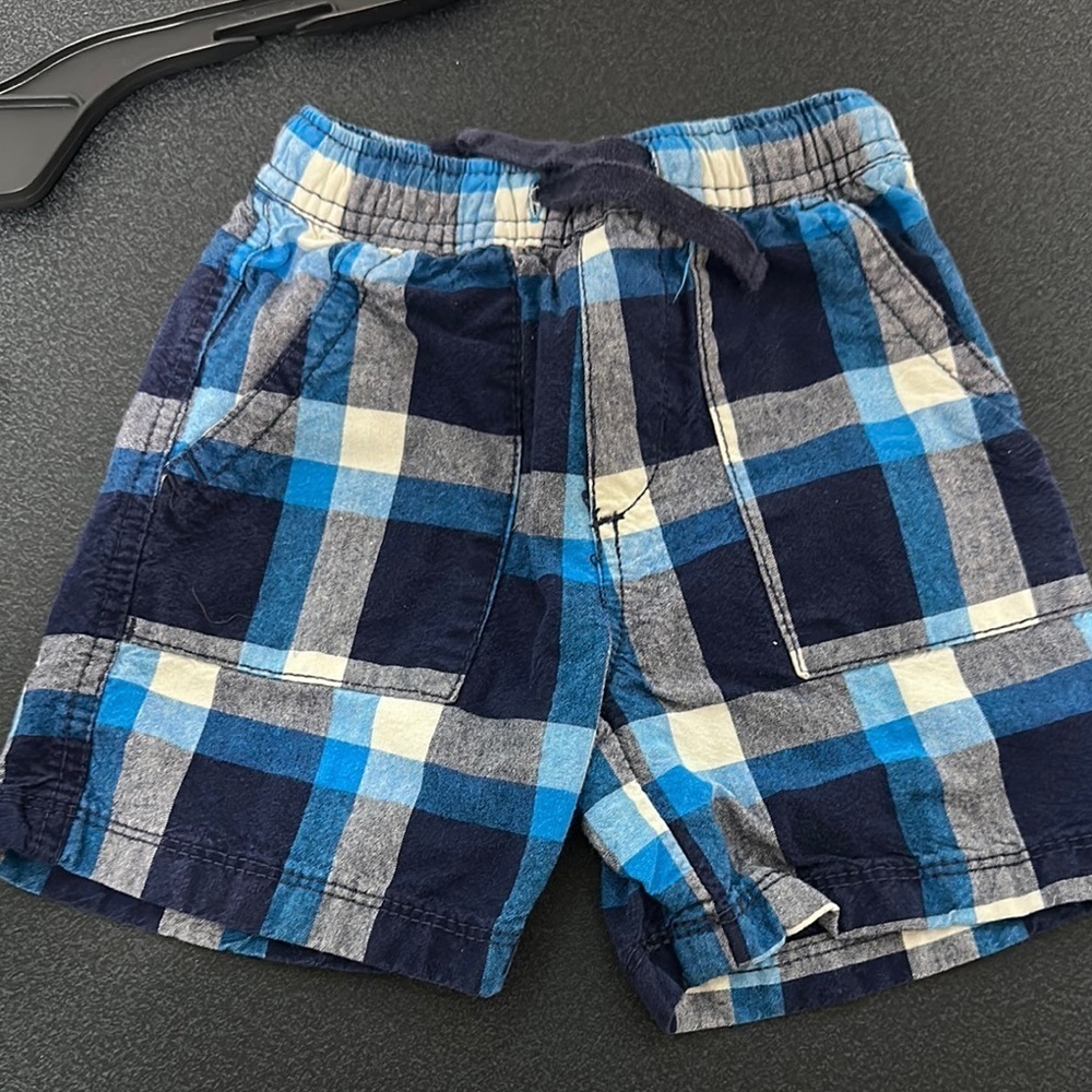 Place Navy and Light Blue Checkered Shorts